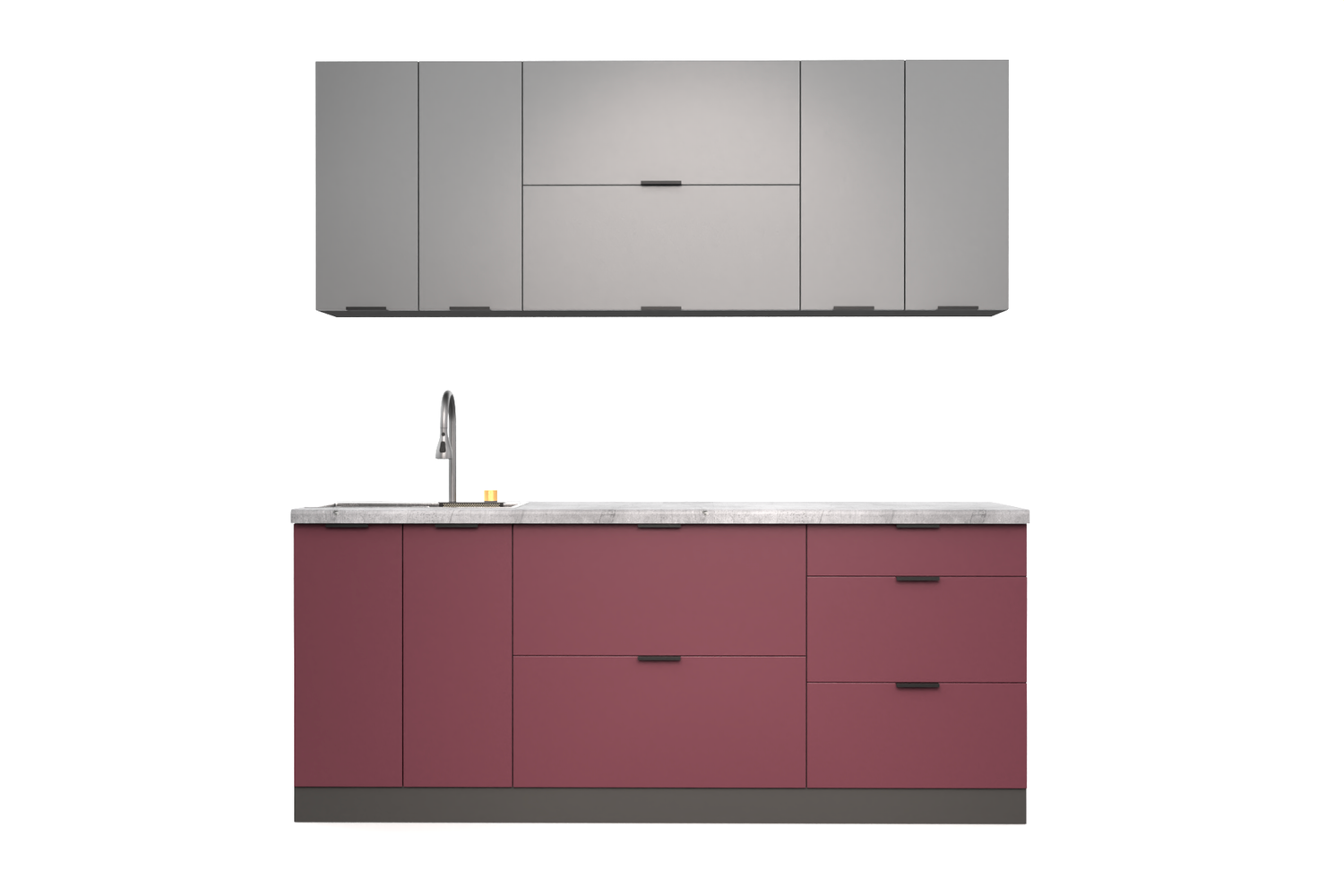 Модульная кухня Селена-8 (200 см, бордо и антрацит) IMI m-kh-m-sln8-br-sr-ntrc фото