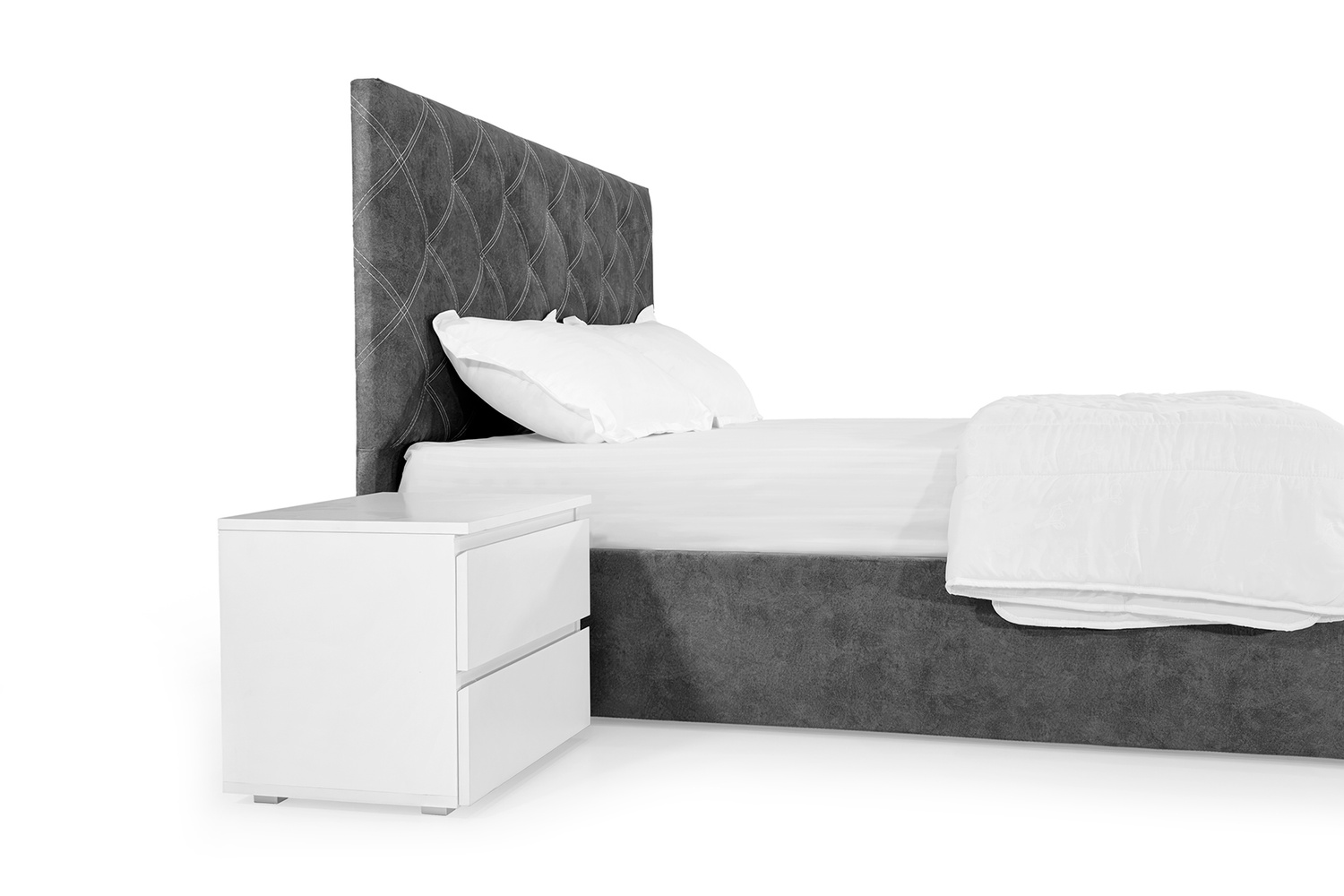 Кровать Барвинок 180х200 (Темно-серый, велюр, без подъемного механизма) IMI brvnk180x200tsb фото