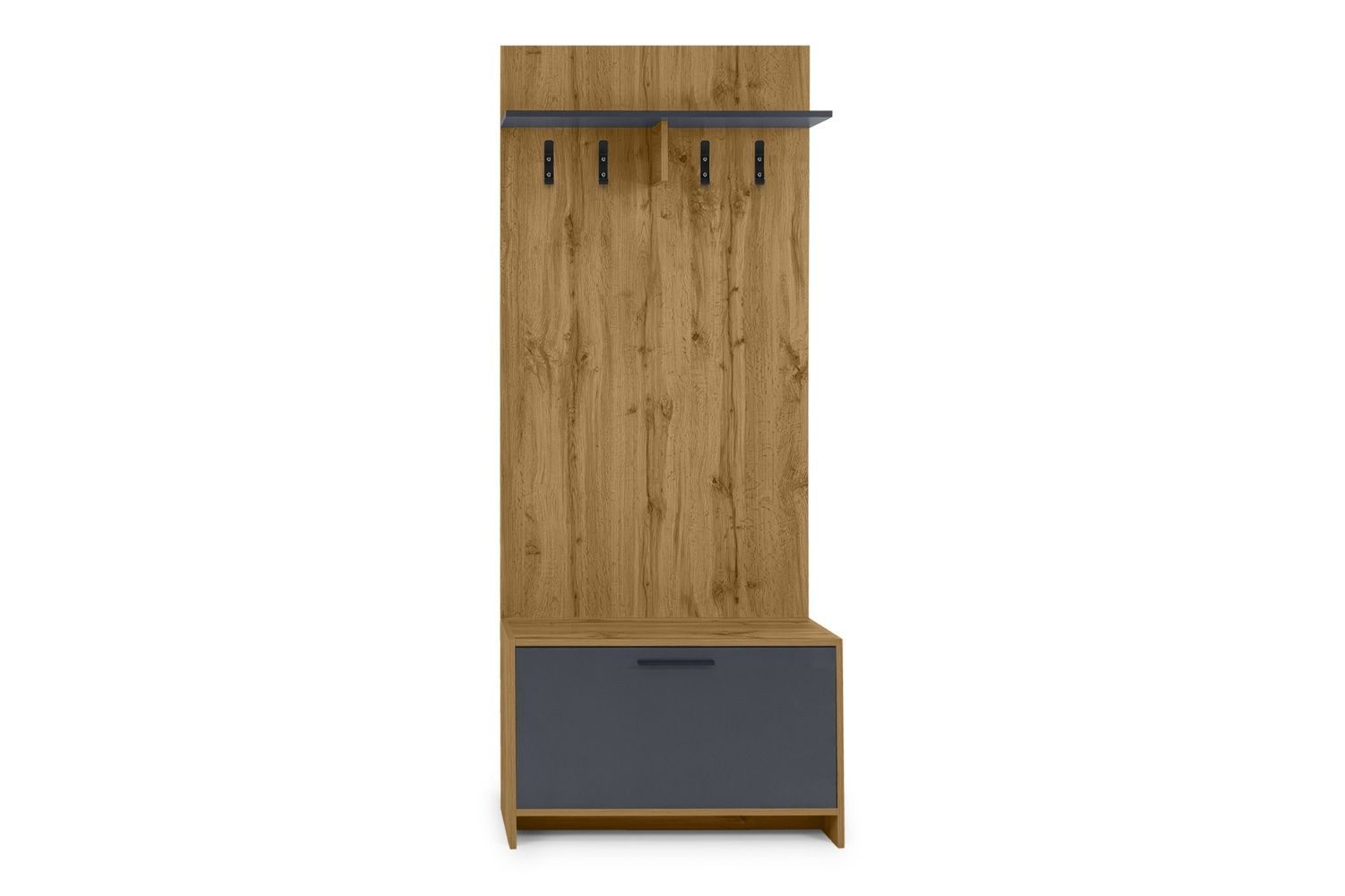 Вешалка для прихожей NordicNest-3 (дуб аппалачи и антрацит, 80х34х200 cм) lvsh-th3-db-ppl-ntr фото