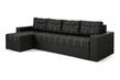 Угловой диван Комфорт Плюс 3м (черный, микророгожка, 300х150 см) IMI