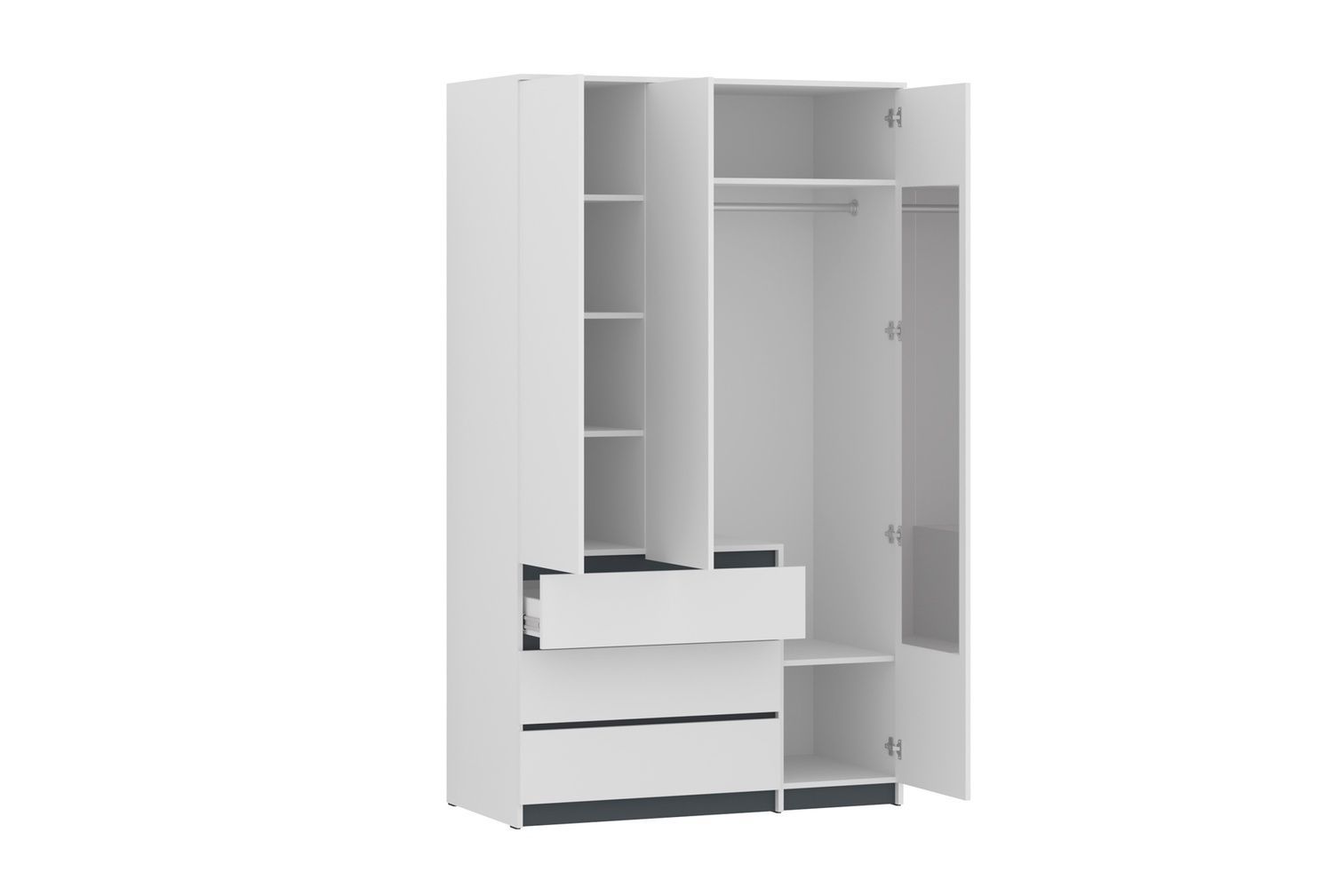 Шафа Formo-6 (білий + планка антрацит, 120х54х207 см) ph-shf-sh3-bl-pntc фото