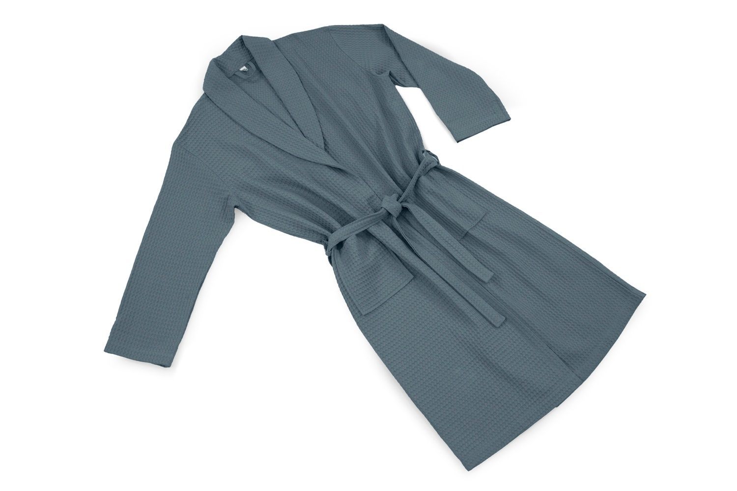 Халат вафельный Сансет (мужской, oversize, хлопок, серый) IMI m-hl-vf-snst-ch-sr фото