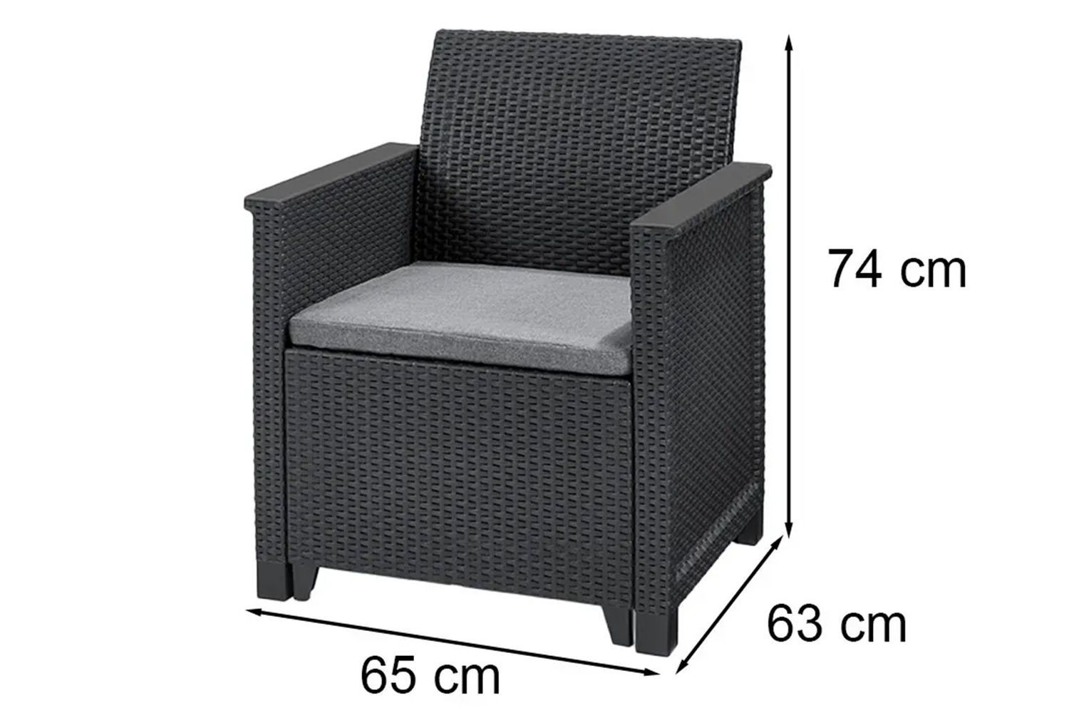 Комплект из 2 садовых кресел Дибров (65 &times; 63 см, графит) kt-krsd-ld-grf фото