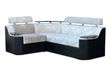 Кутовий диван Візаві (білий з чорним, 260х190 см)