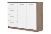 Комод Ультимо-12 (116 &times; 38 &times; 88 см, дуб трюфель и белый) md-kmd-k4-2a-db-trfl-bl фото 1