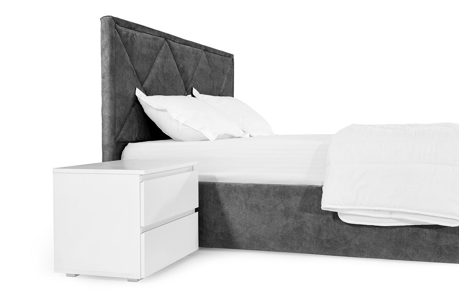 Кровать Азалия 140х200 (Темно-серый, велюр, без подъемного механизма) IMI zl140x200tsb фото