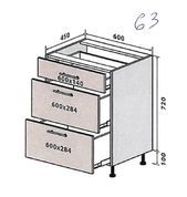 Кухонный модуль нижний №63 Элизабет (60х45х82 см, антрацит) IMI m-km-lz-n-63-ntr фото
