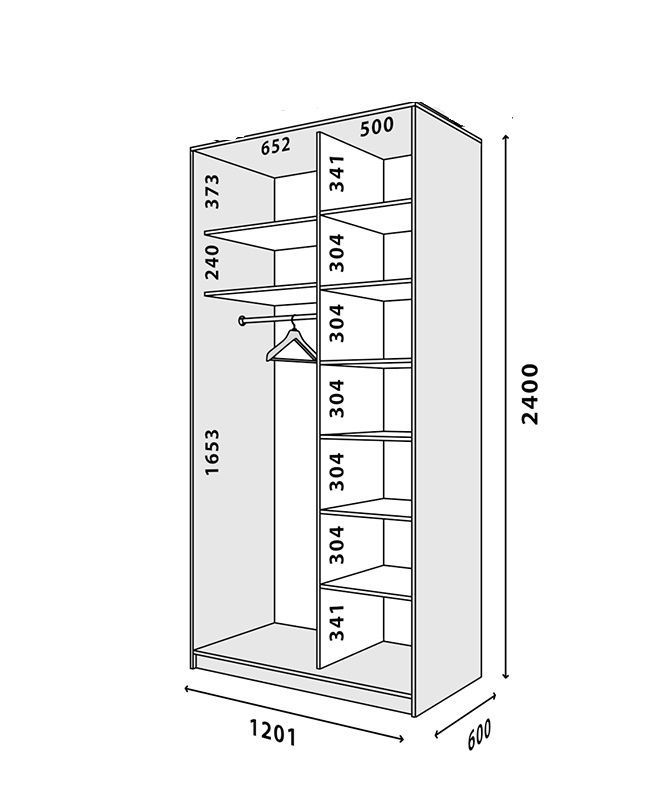Шафа-купе Міраж-2 (120 &times; 60 &times; 240 см, дуб аппалачі) m-shk-mr-2-60-db-ppl фото