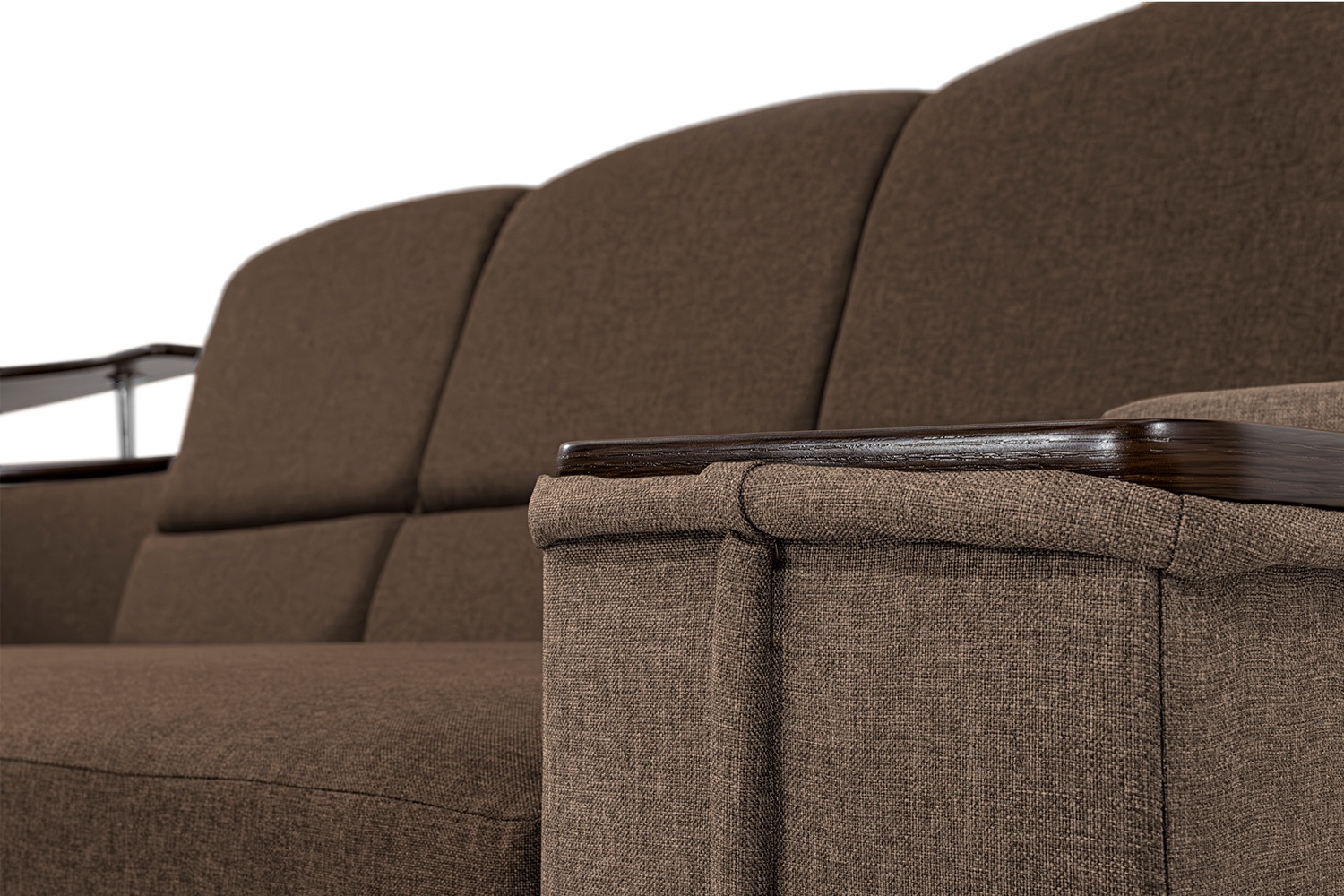 Комплект кутовий диван Меркурій з пуфом (Коричневий з бежем, 255х185 см) IMI kmrc-sn-3-21-p фото
