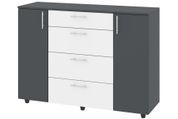 Комод Larnex (120 × 38 × 87,4 см, антрацит и белый)