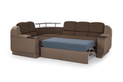 Комплект кутовий диван Меркурій з пуфом (Коричневий з бежем, 255х185 см) IMI kmrc-sn-3-21-p фото 4