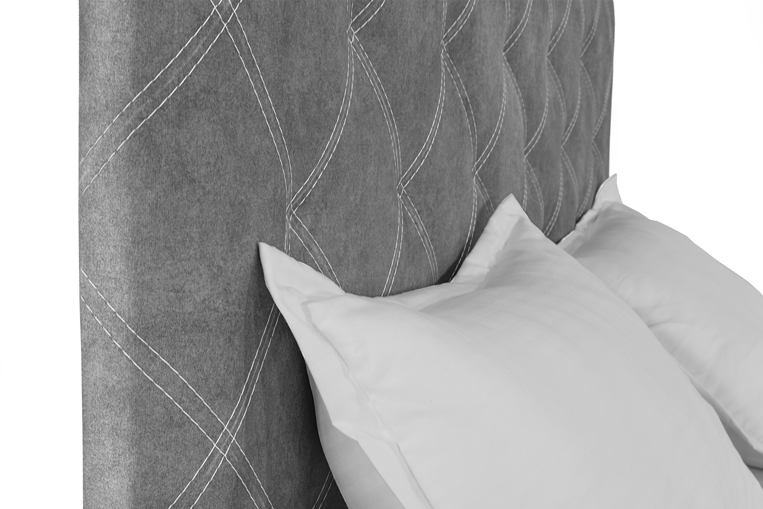 Ліжко Барвінок 180х200 (Світло-сірий, велюр, без підйомного механізму) IMI brvnk180x200ssb фото