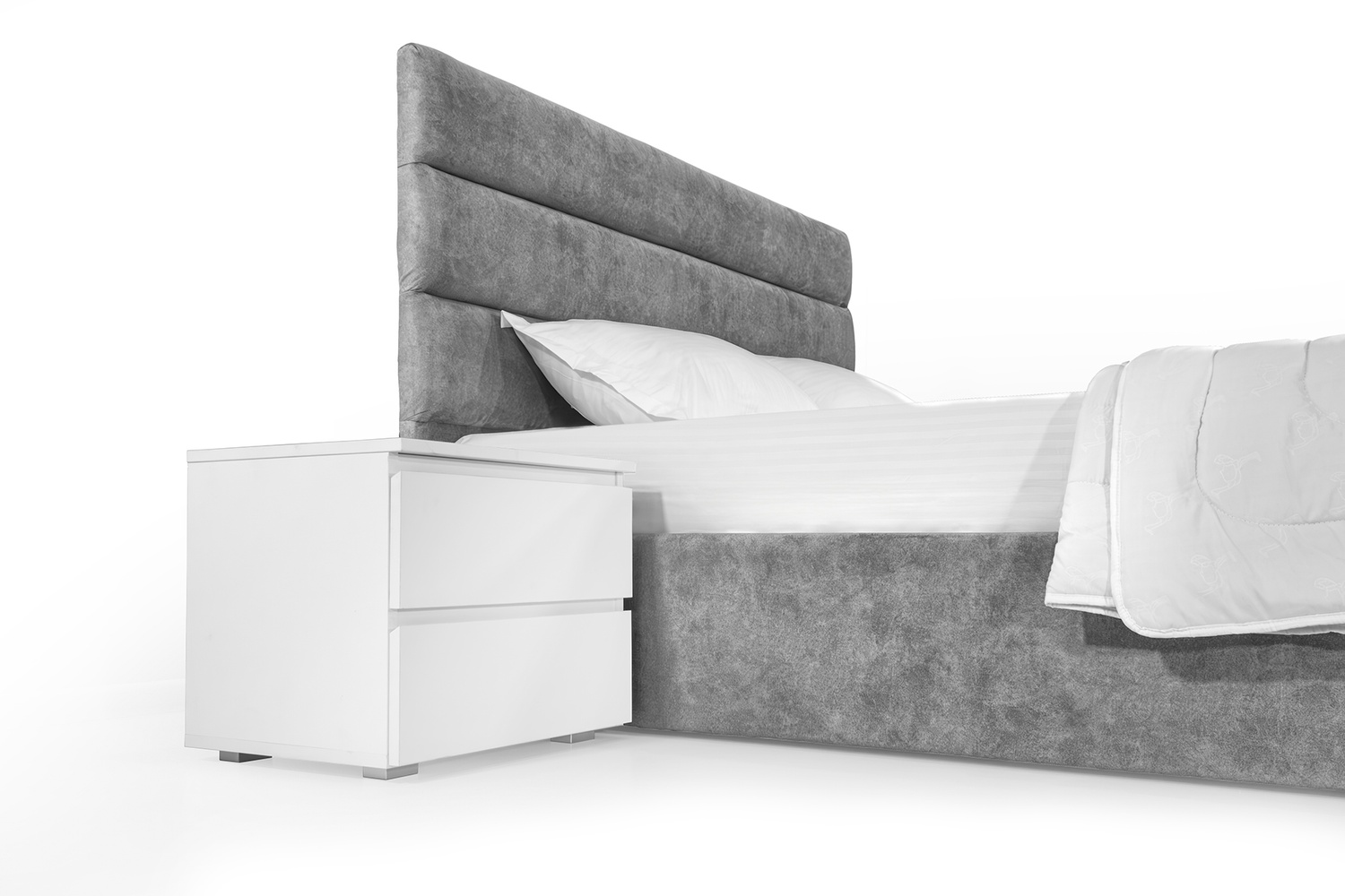 Кровать Лилия 140х200 (Светло-серый, велюр, без подъемного механизма) IMI lll140x200ssb фото