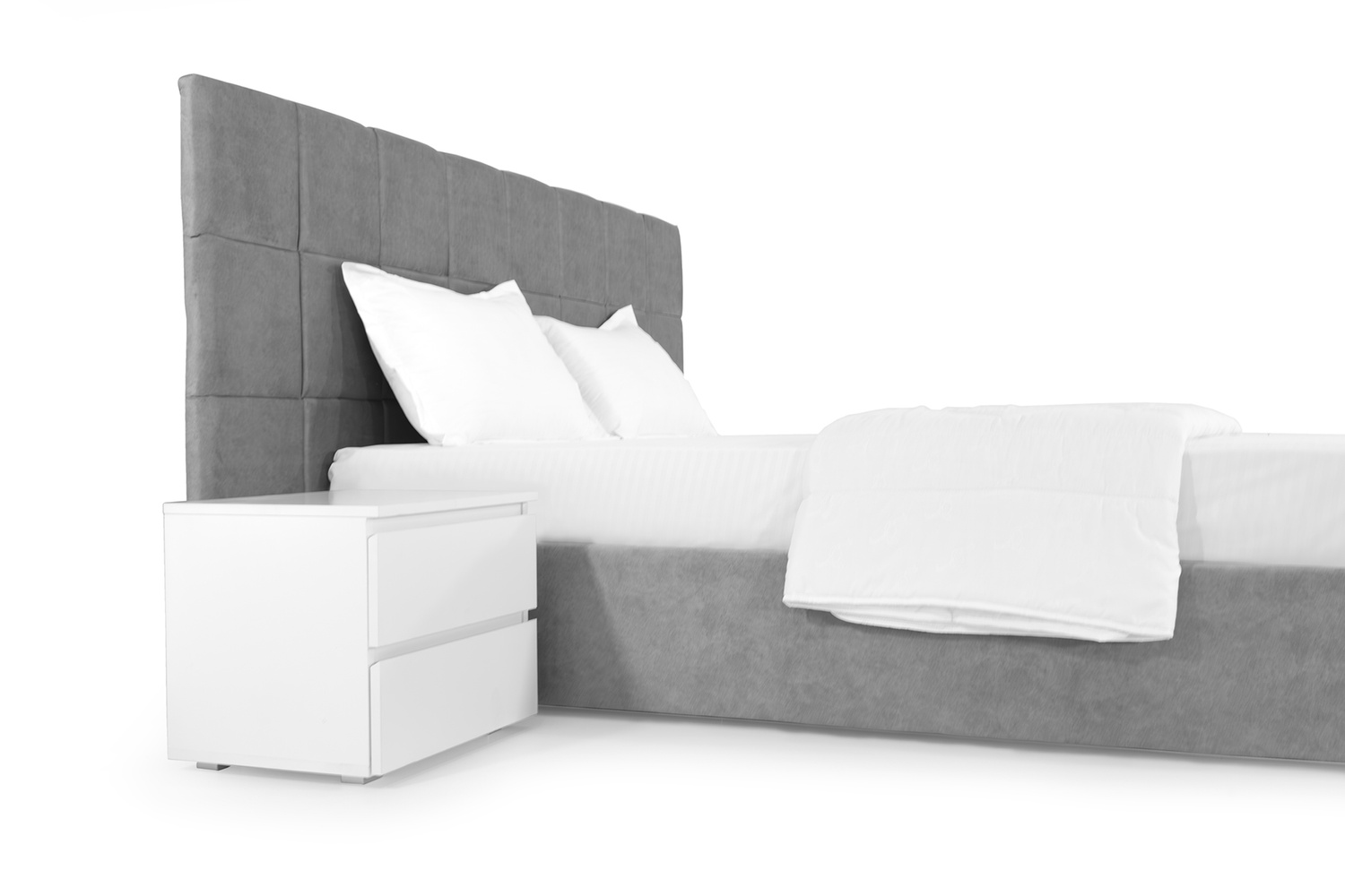 Ліжко Гортензія 140х190 (Світло-сірий, велюр, без підйомного механізму) IMI grtnz140x190ssb фото