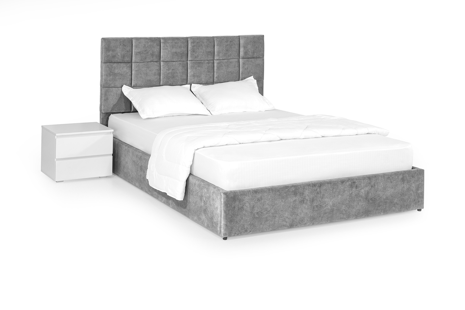 Ліжко Айстра 160х190 (Світло-сірий, велюр, без підйомного механізму) IMI str160x190ssb фото