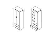 Шафа Форте-1 (80х49х206 см, дуб крафт сірий + білий) md-sh-nd80-db-krf-sr-bl фото 2