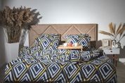 Комплект постільної білизни Веста-5 (євро, полісатин, наволочки: 50х70 см 2 шт та 70х70 см 2 шт, ромби, синій з жовтим) IMI m-ps-plstn-vst5-vr-sn-rmb фото 7
