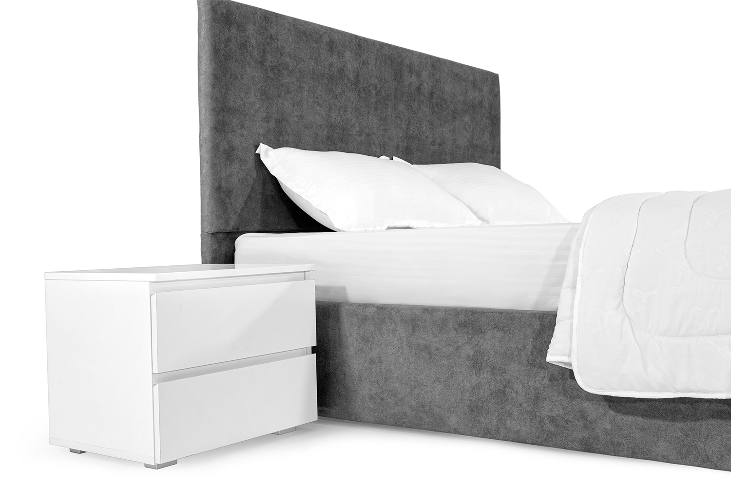 Кровать Лаванда 160х190 (Темно-серый, велюр, без подъемного механизма) IMI lvnd160x190tsb фото