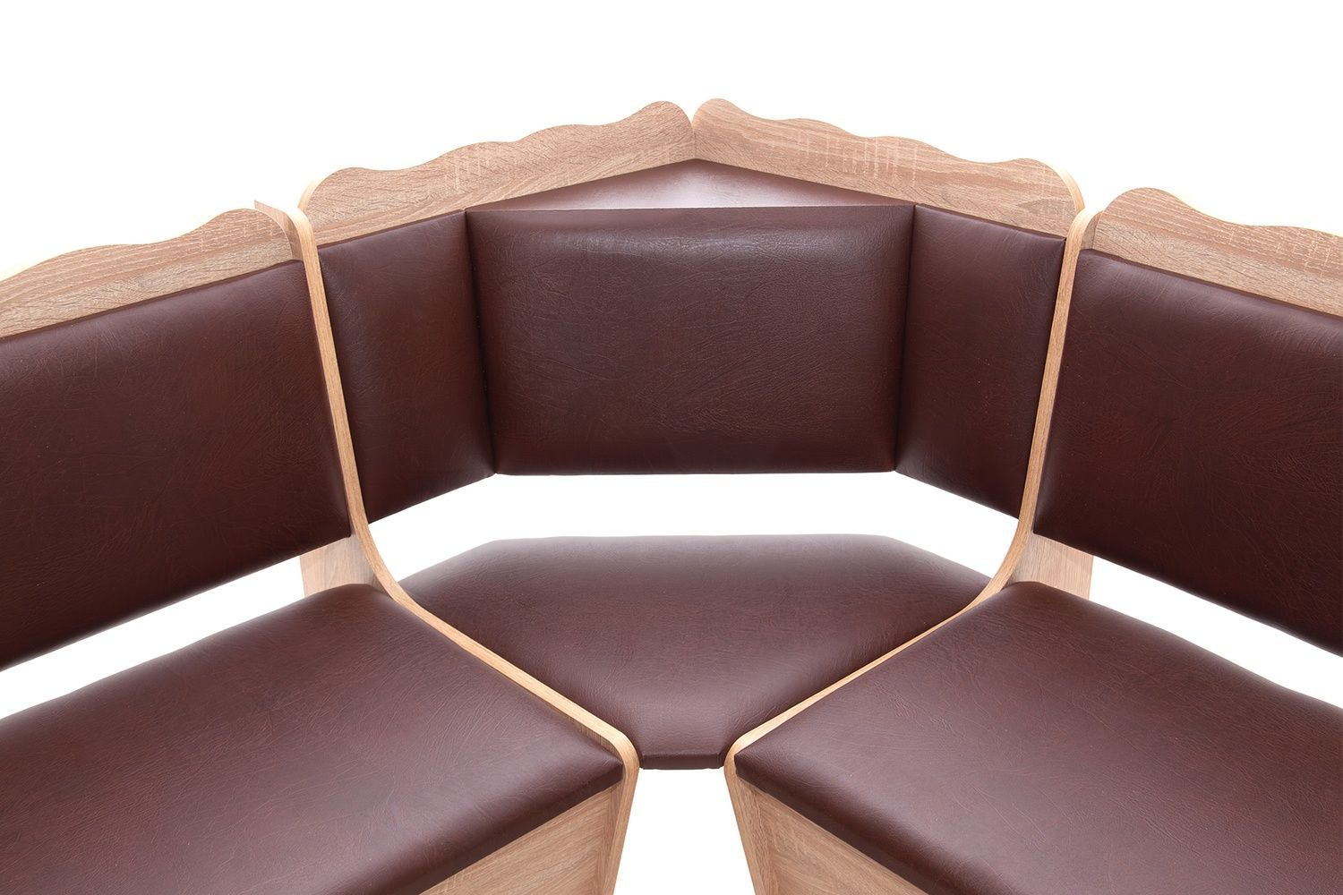 Кухонный уголок FjellFeast-1 (кожзам, коричневый + сонома, 160х120 см) ph-k-grf-krch-snm фото