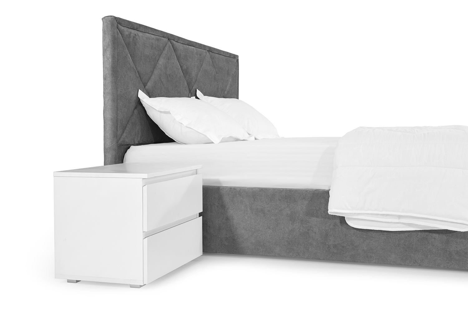 Кровать Азалия 180х190 (Светло-серый, велюр, без подъемного механизма) IMI zl180x190ssb фото