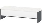 Банкетка Nirex (130 &times; 39 &times; 40 см, кожзам, антрацит и белый, белый) ph-bnkt-mnk-ntrc-bl-bl фото