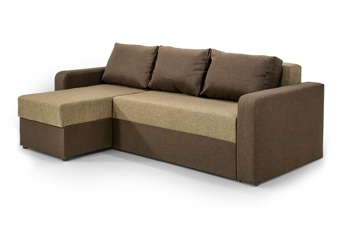 Кутовий диван Париж (бежевий з коричневим, 235х150 см) IMI kprz-sn-21-03 фото