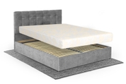 Кровать с матрасом Роза 160х200 (Светло-серый, велюр, без подъемного механизма) IMI trnd-am160x200ssb фото 1