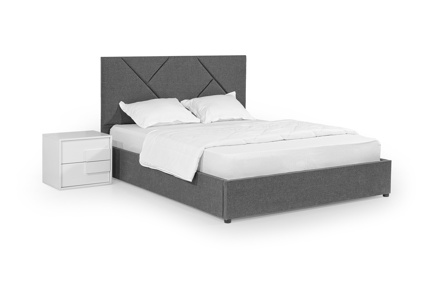 Ліжко Цинія 160х190 (Сірий, рогожка, підйомний механізм, ніша) IMI tsnrg160x190sp фото