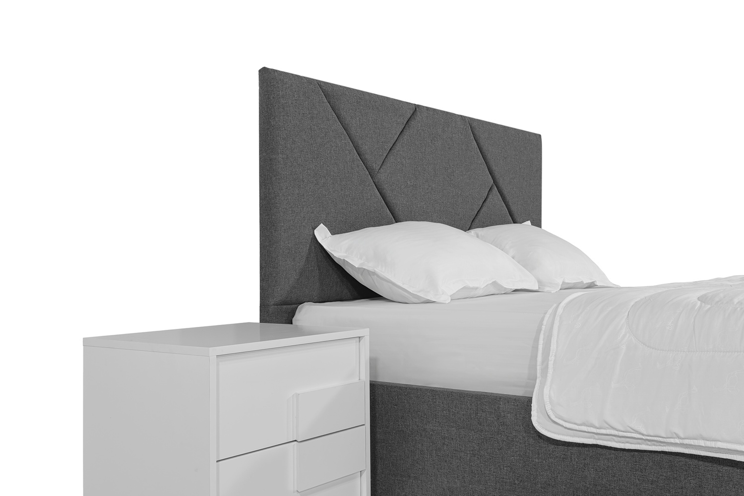 Ліжко Цинія 140х190 (Сірий, рогожка, без підйомного механізму) IMI tsnrg140x190sb фото