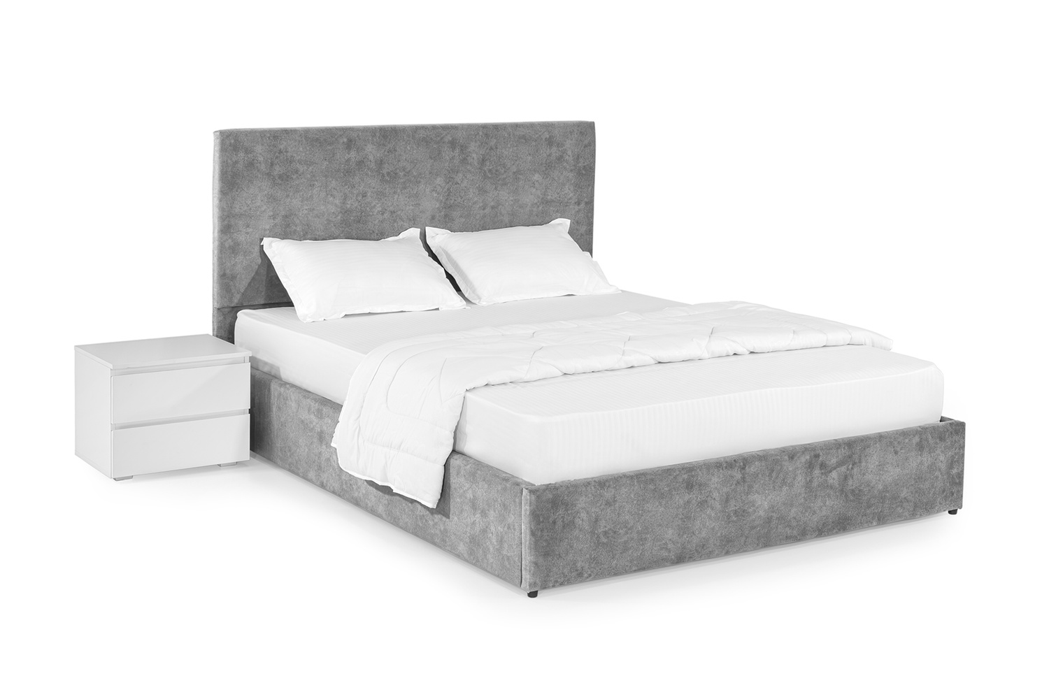 Ліжко Лаванда 180х190 (Світло-сірий, велюр, без підйомного механізму) IMI lvnd180x190ssb фото