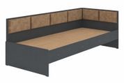 Ліжко дитяче Belva (203,2 &times; 93,5 &times; 74,8 см, велюр, антрацит, ірис 08)