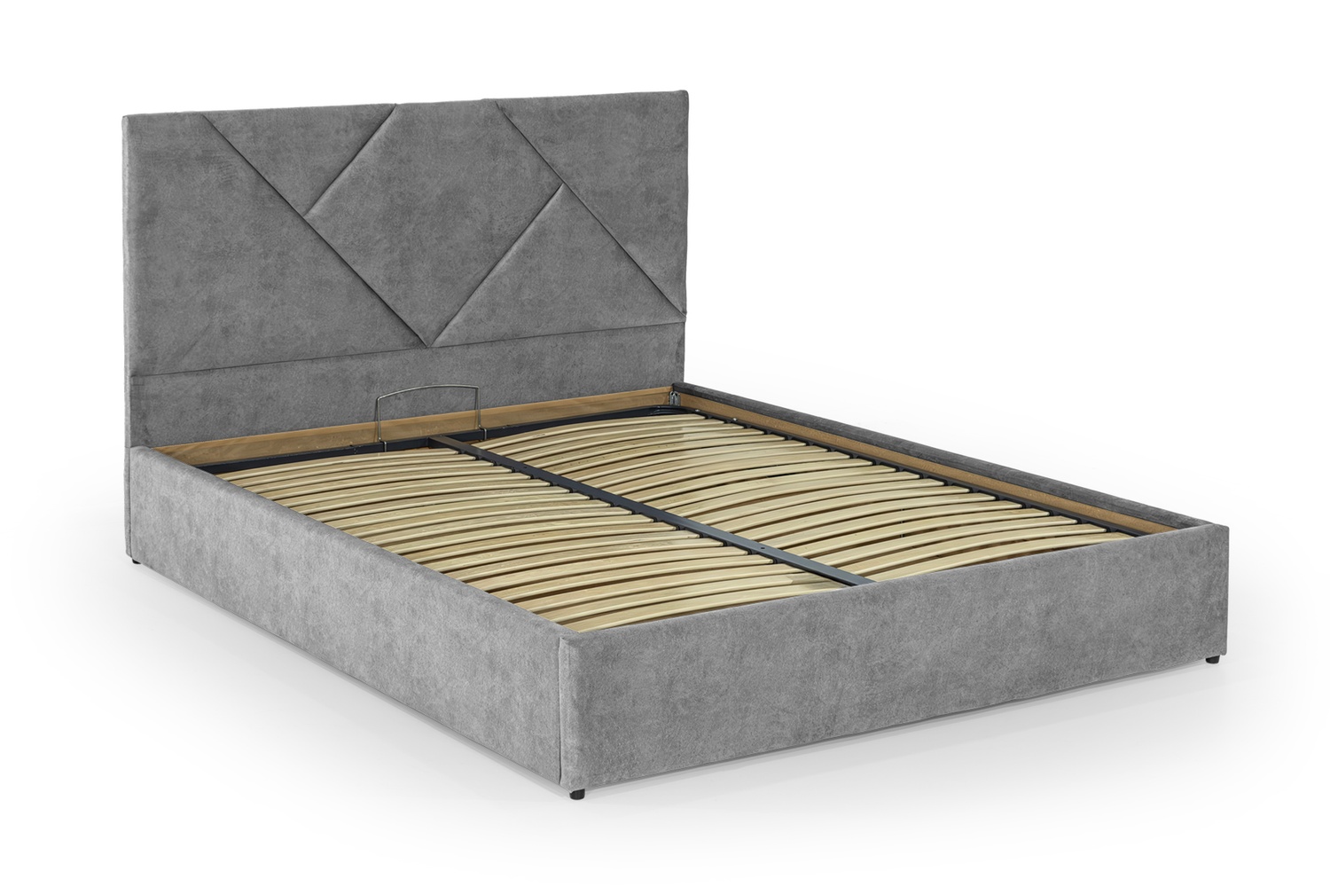 Кровать с матрасом Циния 160х200 (Светло-серый, велюр, без подъемного механизма) IMI tsn-am160x200ssb фото