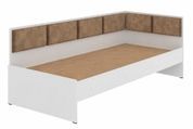 Ліжко дитяче Belva (203,2 &times; 93,5 &times; 74,8 см, велюр, білий, ірис 08) ph-dt-lg-s4-bl-rs8 фото