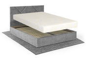 Кровать с матрасом Циния 160х200 (Светло-серый, велюр, без подъемного механизма) IMI tsn-am160x200ssb фото 1