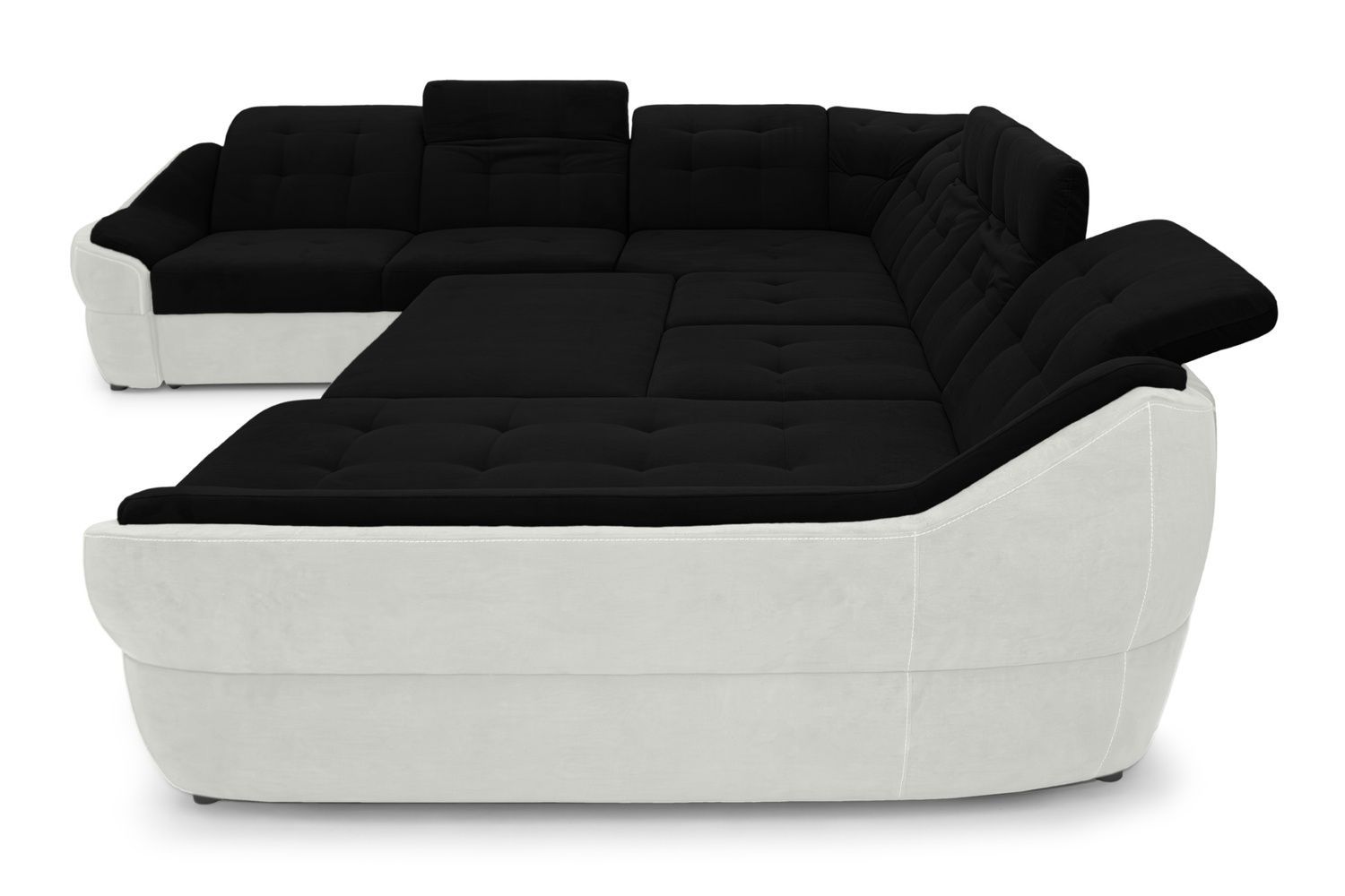 Угловой диван Спейс XXL (375 &times; 310 см, черный с молочным) IMI Premium kspsxxl-p-ll-99-1 фото