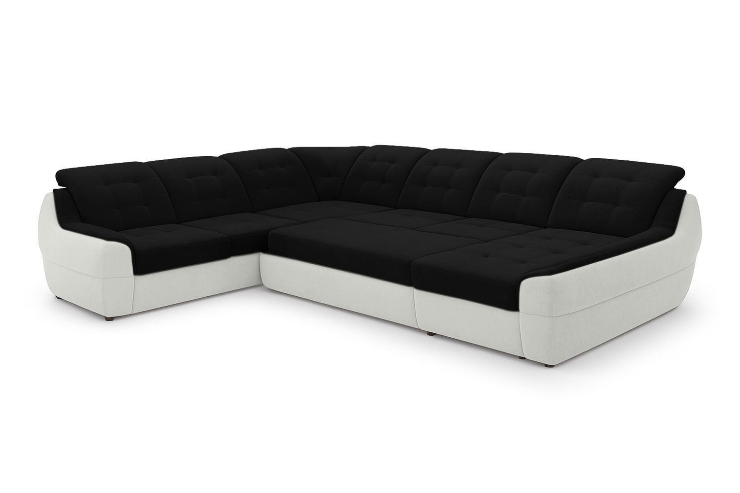 Угловой диван Спейс XXL (375 &times; 310 см, черный с молочным) IMI Premium kspsxxl-p-ll-99-1 фото