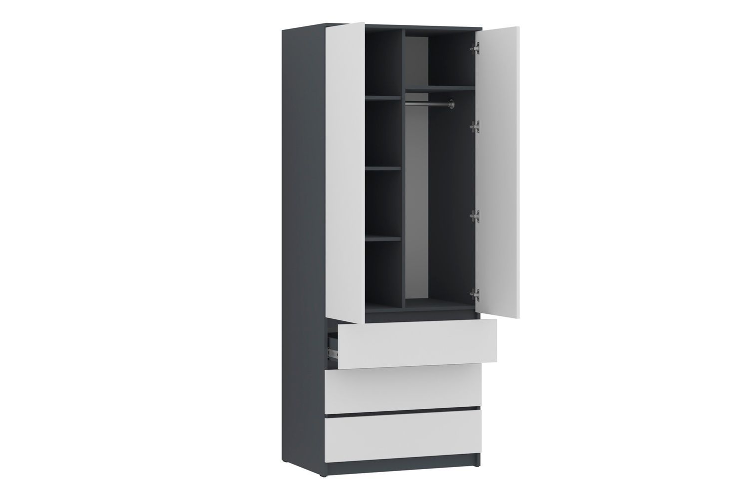 Шкаф Formo-5 (антрацит + белый, 80х54х207 см) ph-shf-sh2-ntc-bl фото